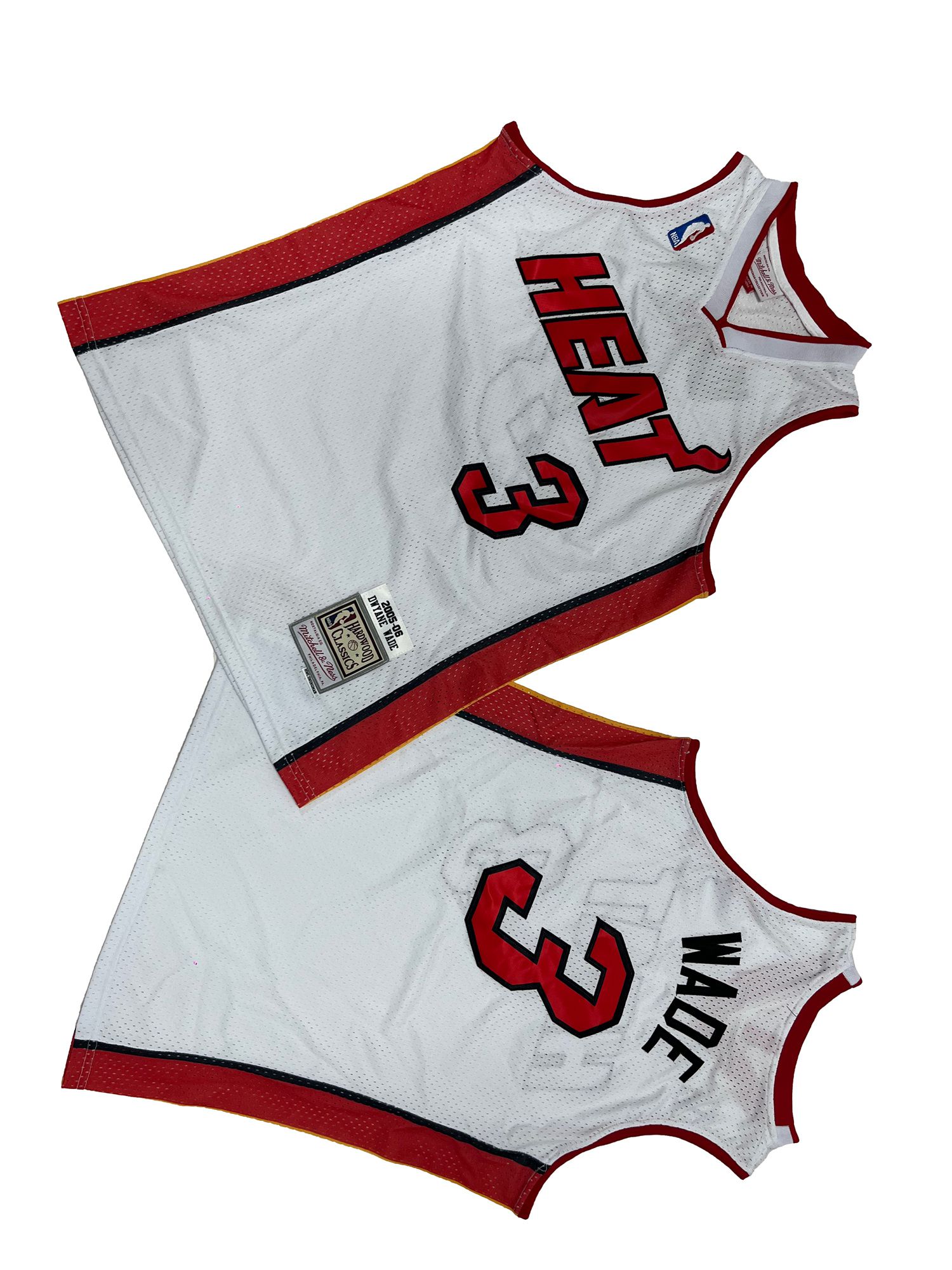 Men Miami Heat #3 Wade White Throwback NBA Jersey
